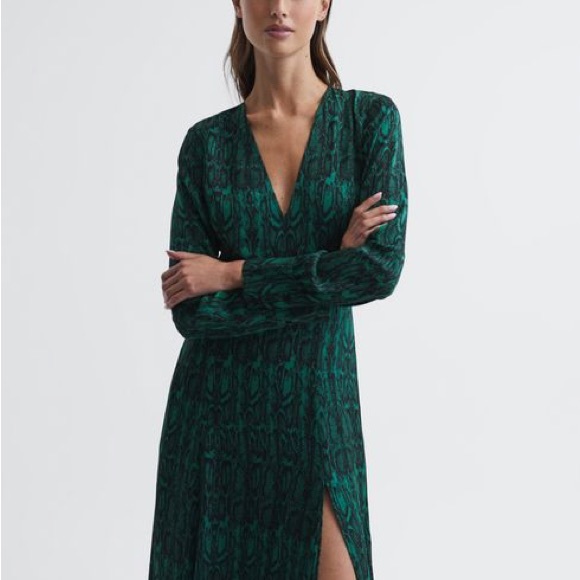 Reiss GRETA LONG SLEEVE PRINTED MIDI DRESS - Picture 15 of 16